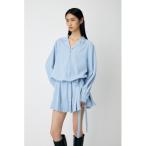 シャツワンピース PLEATED SHIRT ミニドレス