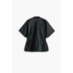 ショッピングポンチョ ポンチョ レリーフ付きフェイクレザーポンチョ レディース