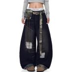 ジーンズ ミリタリーアクセントダメージワイドジーンズ メンズ レディース