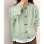 カーディガン トグルボタンニット