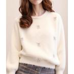 ニット セーター パール付きシャギ