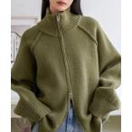 ニット セーター ハイネックジップ