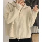 ニット セーター ジップリブニット