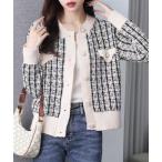 カーディガン パールライクボタン