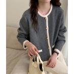 カーディガン パイピングデザイン