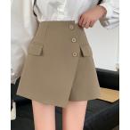 パンツ サイドボタン巻きスカート