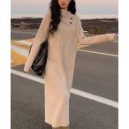 ワンピース 折り返しネックリブニ