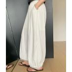 パンツ ウエストギャザー裾レース�