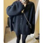 カーディガン ポケット付きオーバ