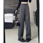 パンツ ピンストライプタックパン