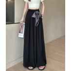 パンツ スカーフ付きワイドパンツ 