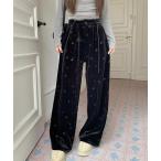 パンツ バタフライモチーフワイド