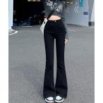パンツ ハイウエストフレアパンツ 