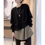 トレーナー スウェット 裾レイヤー