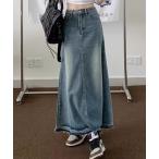 スカート カットオフフレアデニム�