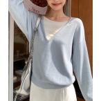 ニット セーター ディープＶネック