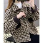 コート アウター 千鳥格子バックフ