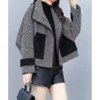 コート アウター 千鳥格子風パイピ