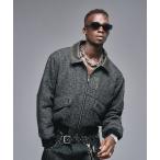 ブルゾン アウター Wool Blend Tweed Flight Jacket / ウールブレンドツイードフライトジャケット メンズ