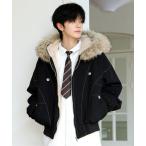ブルゾン アウター 「neos」ルーズシルエット 襟ファー ボンバー ジップ ジャケット 韓国ファッション ユニセックス 冬アウター メンズ レディー