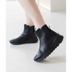 ショッピングウェッジソール ブーツ 「bussola」撥水ヒールアップショートブーツ(955519) レディース