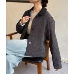 ブルゾン アウター ツイードショートジャケット レディース