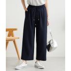 パンツ とろみ素材ドロスト使いワイドパンツ レディース