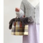 かごバッグ カゴバッグ WOVEN (ウーヴン) / エコファー ねこフラップカバー バッグカバー トートバッグ用 猫