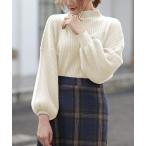 ショッピングニットワンピ ニット セーター バルーンスリーブリブニットセーター レディース