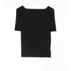 「THE PAUSE」 オフショルハーフスリーブプルオーバー 半袖ニット FREE ブラック レディース