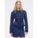 デニムジャケット gジャン GapStudio デニム ツイード フリンジ ジャケット レディース