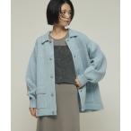 ショッピングカバーオール ブルゾン アウター Firsthand/ファーストハンド オーバーサイズ ウール混 ニット カバーオール / 配色ステッチ ニットジャケット レディー