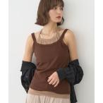 タンクトップ ノースリーブ 配色レイヤードタンクトップ レディース