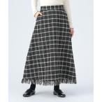 ショッピング柄 スカート チェック柄 ツイード スカート