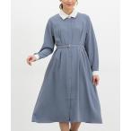 ワンピース 配色衿付ワンピース