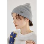 ニット帽 ニットキャップ ポイントカラーロゴビーニー レディース