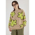 ニット セーター フラワーモールニットトップス レディース メンズ