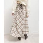 スカート ロービングチェックフレアスカート