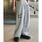 スウェットパンツ ジャージ 「日本未発売/WEB限定」MUCENT(ムセント)/ユニセックス ワイド ルーズ ロゴ ジョガー スウェットパンツ/DIV
