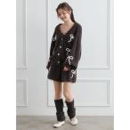 ショッピングショートパンツ パジャマ ルームウェア 「HALLOWEEN」リボンフェザーショートパンツ レディース