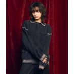  рубашка-поло [UNISEX]High Twist Pigment Bleach Prime-Over Long Sleeve Knit Polo Sh