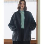 ノーカラーコート コート 「2025AW」「ウール100％」ノーカラーコート ガウンジャケット ウールコート 冬 ミドル丈 ハーフコート レディース