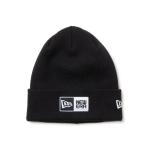 ショッピングニット帽 ニット帽 ニットキャップ NEW ERA/ニューエラ ビーニー ベーシック カフニット ボックスロゴ エンブロイダリー ブラック 14670106 メ