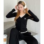 tシャツ レイヤード風配色カーデカットトップス レディース