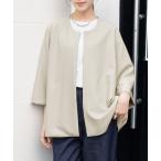 ジャケット ノーカラージャケット ノーカラーペプラム風ジャケット レディース