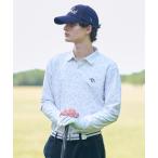 ポロシャツ 起毛ジオメトリック長袖ポロシャツ メンズ