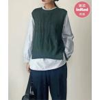 ブラウス シャツ 「雑誌InRed11月号掲載」ニットベストブラウスセット レディース