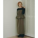 ショッピングマキシ ワンピース 「PS/低身長サイズ」ドロストコードドッキングワンピース
