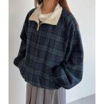 ブルゾン アウター チェックリバーシブル