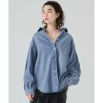 ブラウス シャツ ボリュームスリーブデニムシャツ レディース